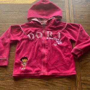 2 for $15 - Dora & Boots 5T Pink Zippered Sweater